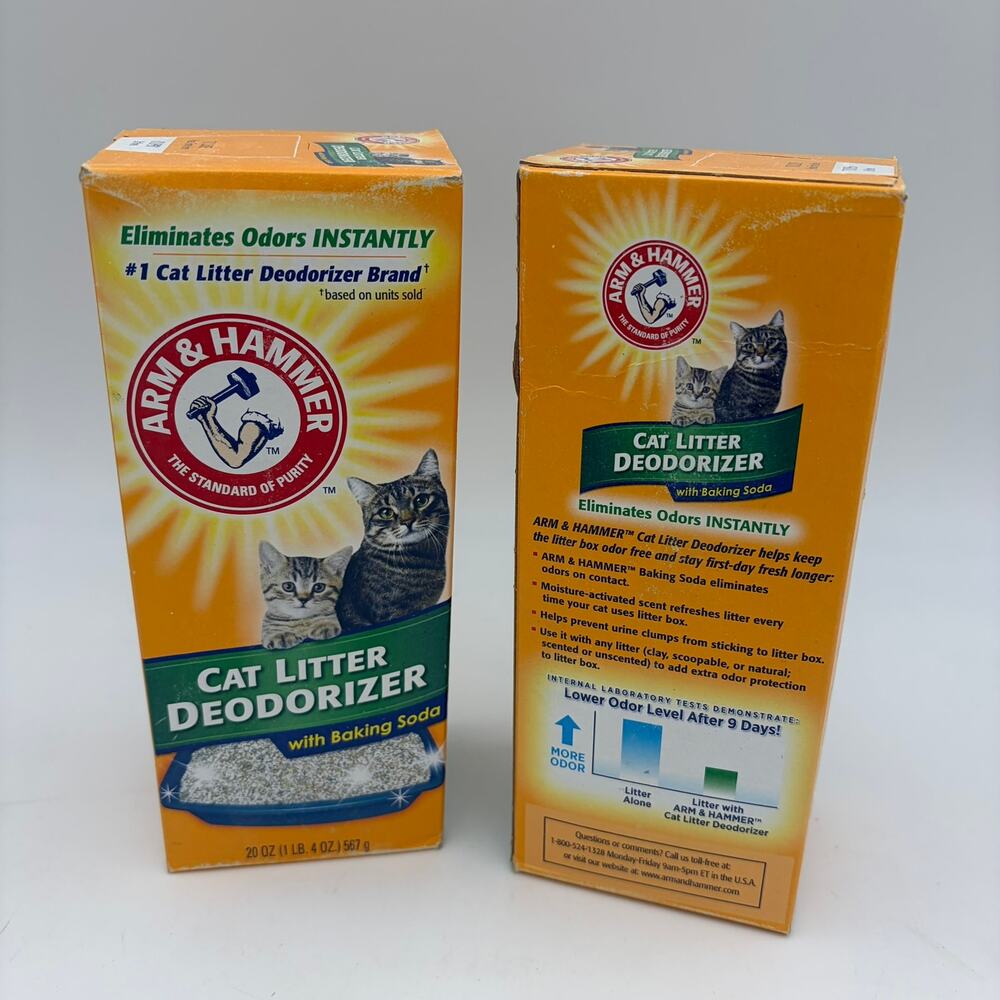 2 Arm & Hammer Cat Litter Deodorizer Powder with Baking Soda 20oz Each - Picture 4 of 5